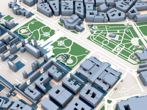 Burgtheater Vienna Austria Map 3D Model