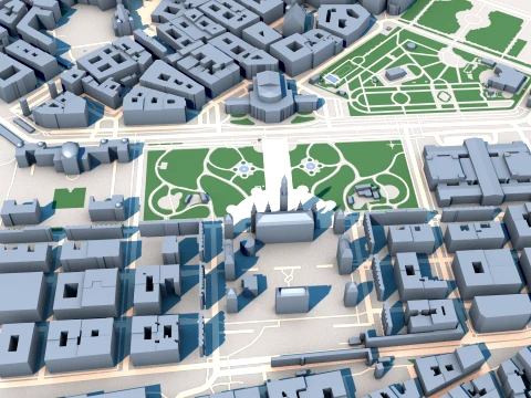 Burgtheater Vienna Austria Map 3D Model