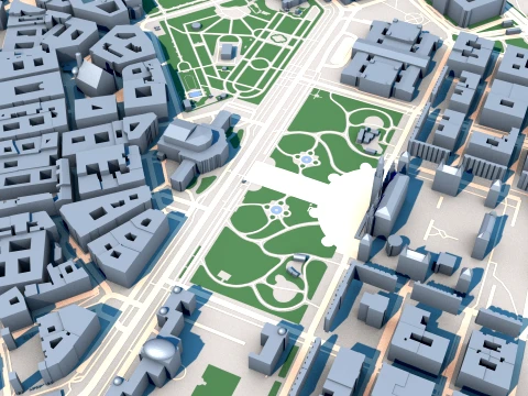 Burgtheater Vienna Austria Map 3D Model