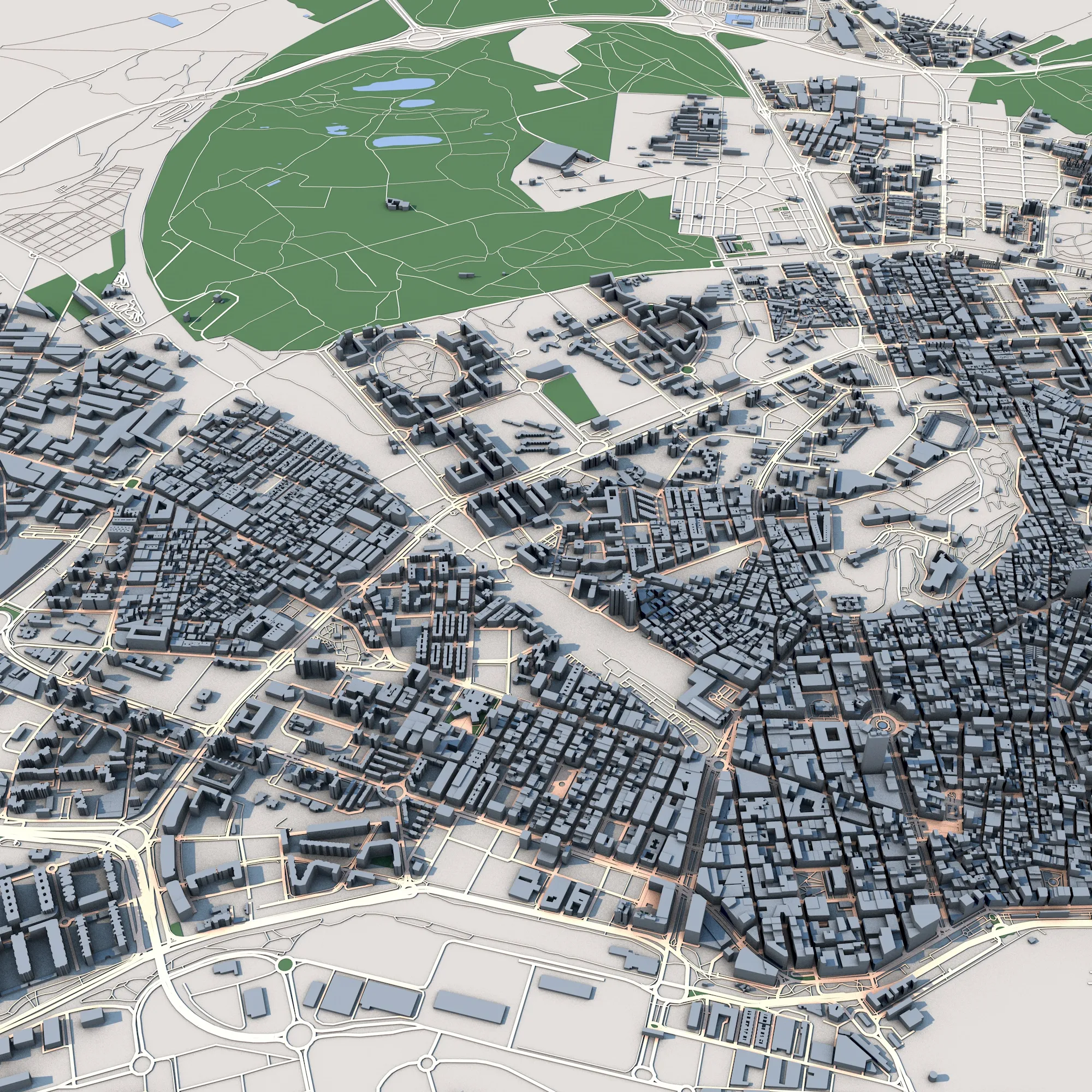 Cityscape Alicante Spain Map 3D Model .c4d .max .obj .3ds .fbx .stl .blend