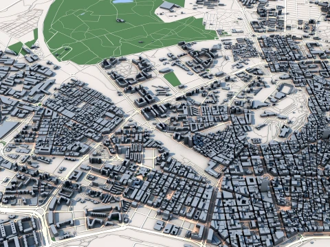 Mapa miasta Alicante, Hiszpania Model 3D