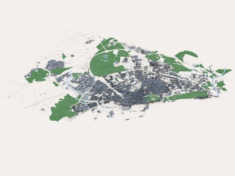 Cityscape Alicante Spain Map 3D Model