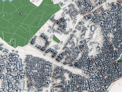 Cityscape Alicante Spain Map 3D Model