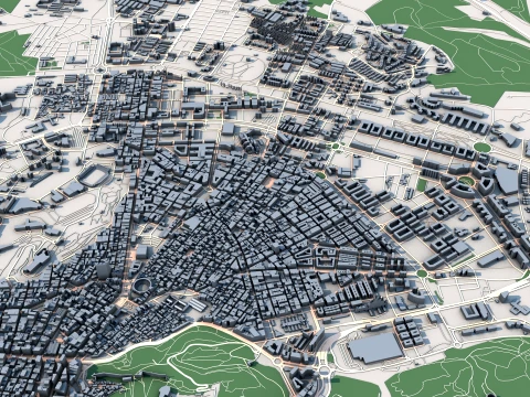 Cityscape Alicante Spain Map 3D Model