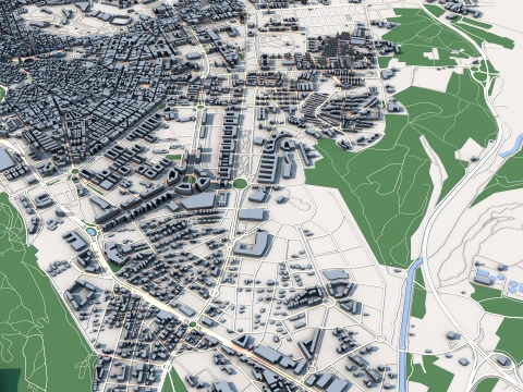 Cityscape Alicante Spain Map 3D Model