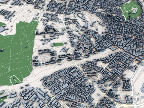 Cityscape Alicante Spain Map 3D Model