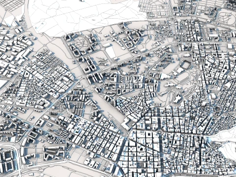 Cityscape Alicante Spain Map 3D Model