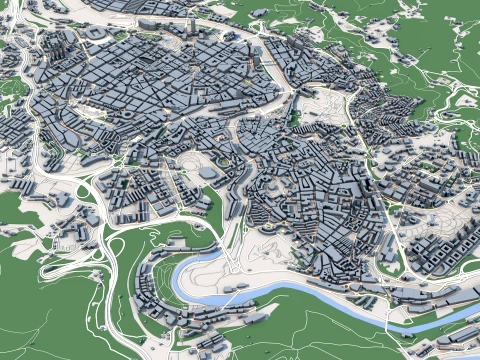 Mapa miasta Bilbao, Hiszpania Model 3D