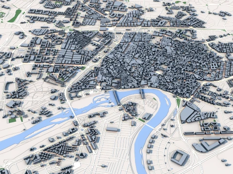 Mapa miasta Kordoba, Hiszpania Model 3D