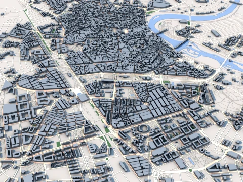 도시 코르도바 스페인 지도 3D 모델