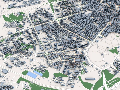 Mapa miasta Gijon, Hiszpania Model 3D