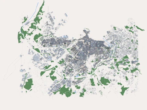 Cityscape Gijon Spain Map 3D Model
