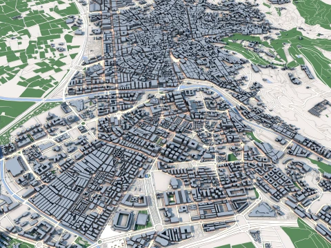 Mapa miasta Granada, Hiszpania Model 3D