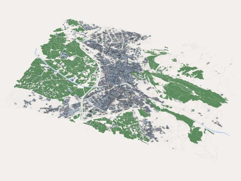 Cityscape Granada Spain Map 3D Model