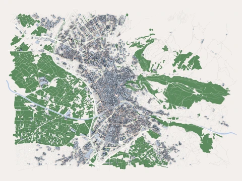 Cityscape Granada Spain Map 3D Model