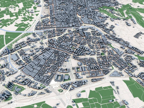 Cityscape Granada Spain Map 3D Model