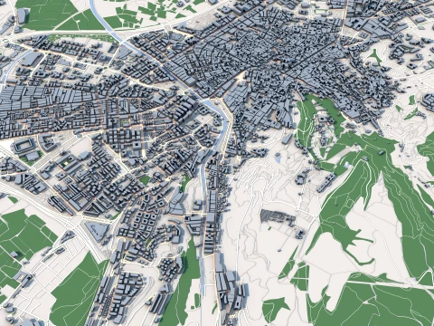 Cityscape Granada Spain Map 3D Model