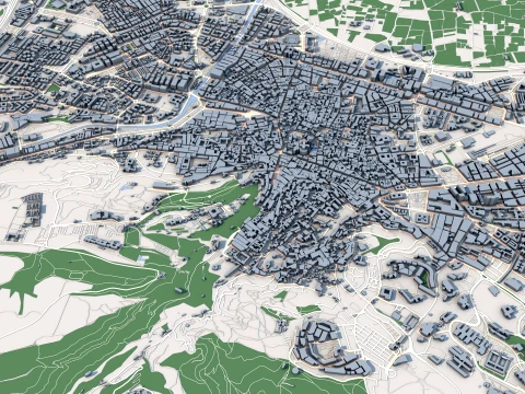 Cityscape Granada Spain Map 3D Model