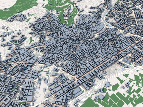 Cityscape Granada Spain Map 3D Model