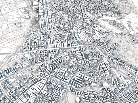 Cityscape Granada Spain Map 3D Model