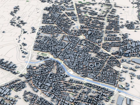 Mapa miasta Murcja, Hiszpania Model 3D