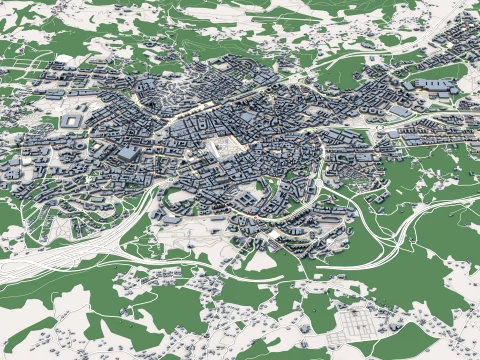 Mapa miasta Oviedo, Hiszpania Model 3D
