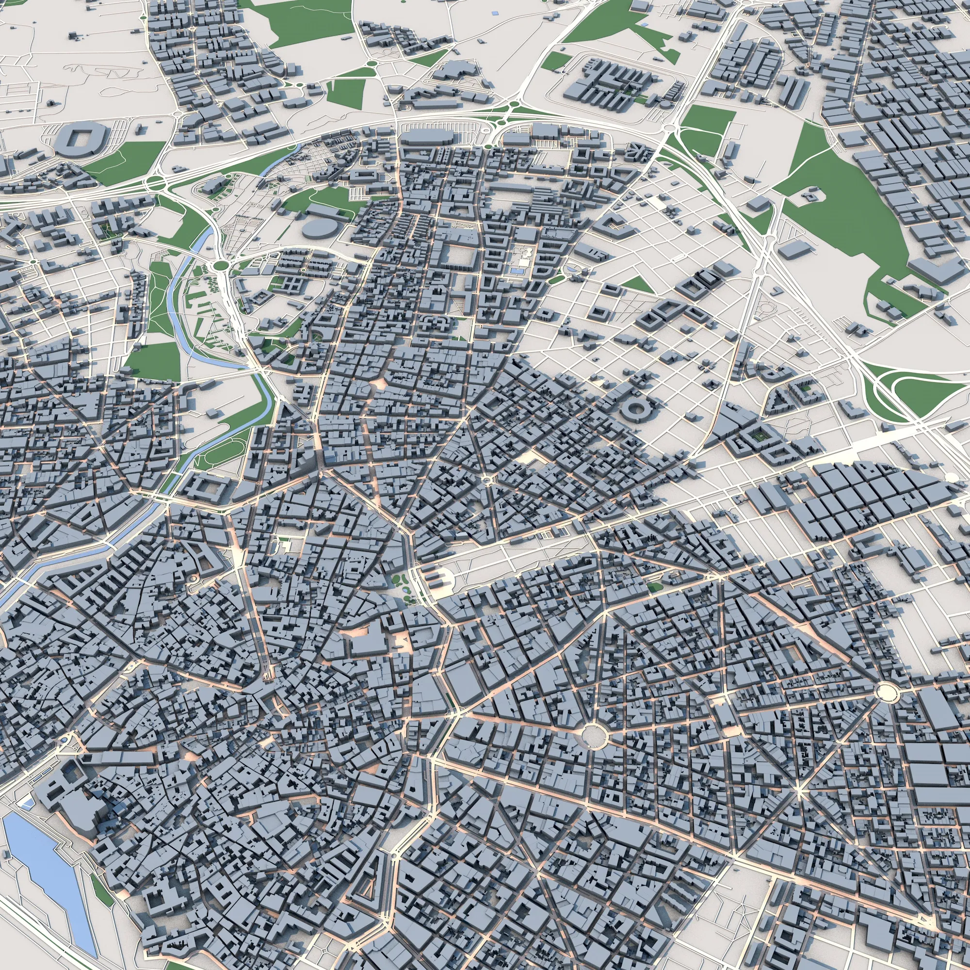 Cityscape Palma Spain Map 3D Model .c4d .max .obj .3ds .fbx .stl .blend