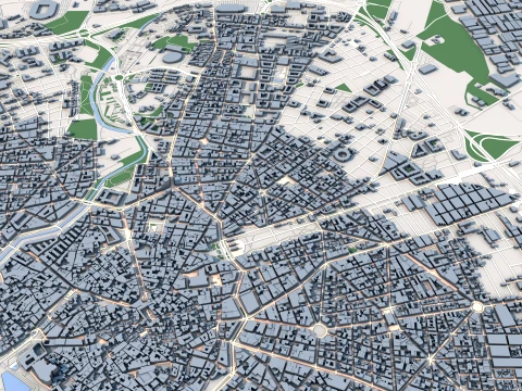 Mapa miasta Palma Hiszpania Model 3D