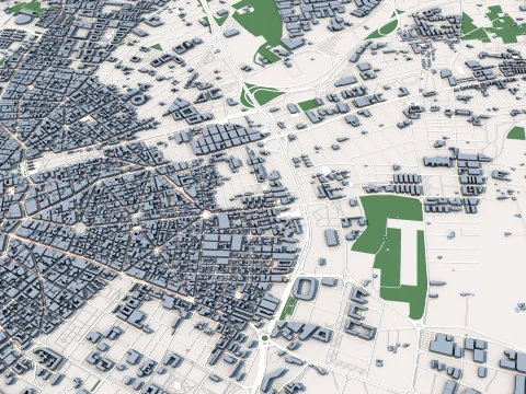 Cityscape Palma Spain Map 3D Model