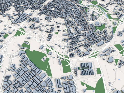 Cityscape Palma Spain Map 3D Model