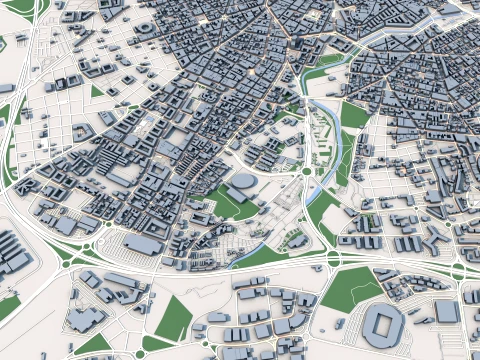 Cityscape Palma Spain Map 3D Model