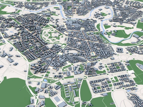 Mapa miasta Pampeluna, Hiszpania Model 3D