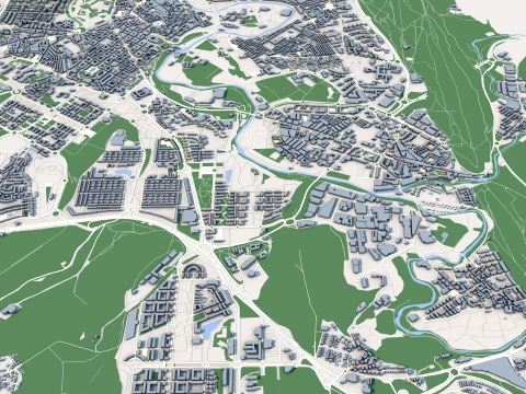 Cityscape Pamplona Spain Map 3D Model