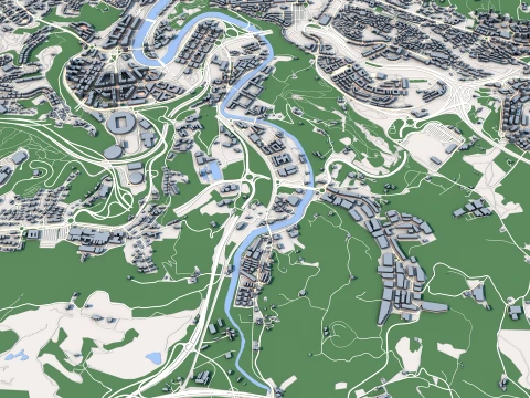 Mapa miasta San Sebastian, Hiszpania Model 3D