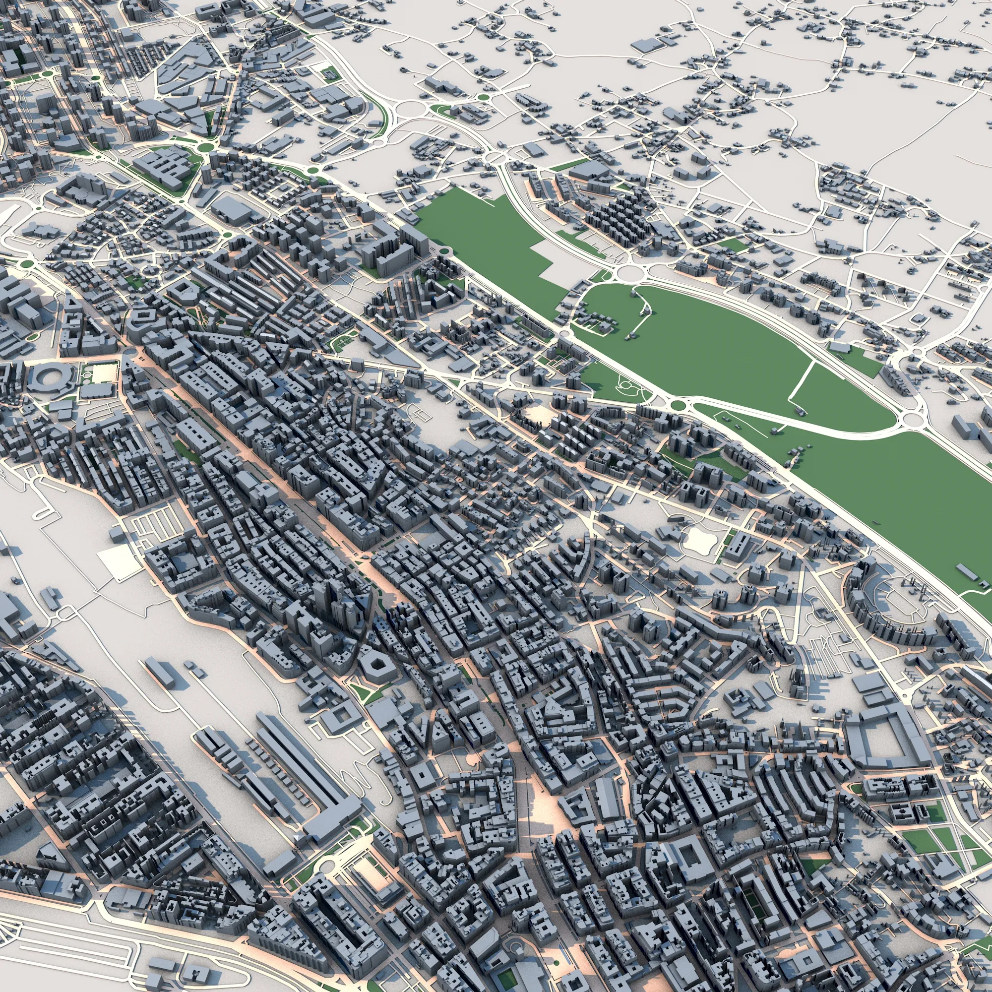 Cityscape Santander Spain Map 3D Model .c4d .max .obj .3ds .fbx .stl .blend 