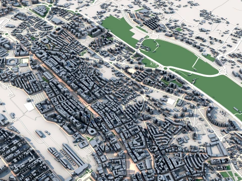 Mapa miasta Santander Hiszpania Model 3D