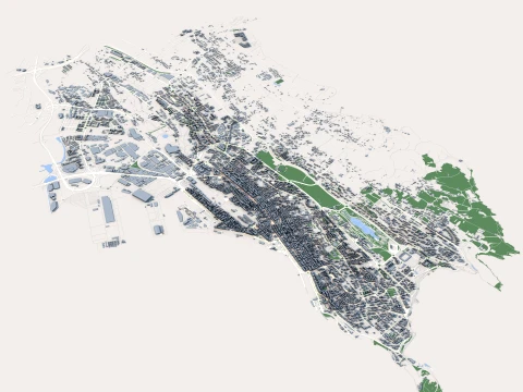 Cityscape Santander Spain Map 3D Model
