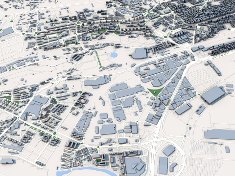 Cityscape Santander Spain Map 3D Model