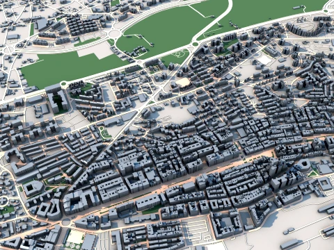 Cityscape Santander Spain Map 3D Model