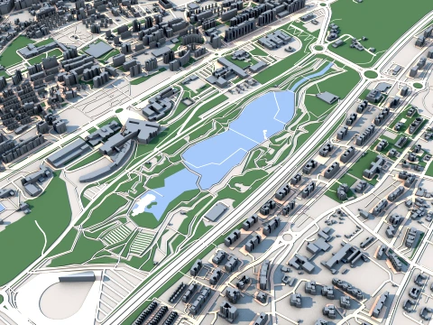 Cityscape Santander Spain Map 3D Model