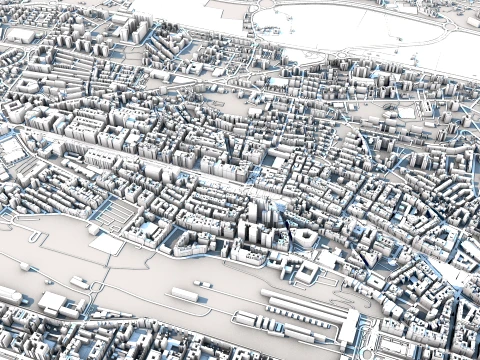 Cityscape Santander Spain Map 3D Model