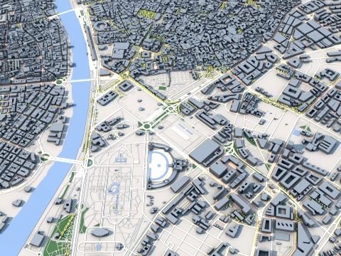 Mapa miasta Sewilla, Hiszpania Model 3D