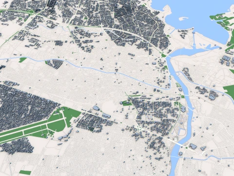 Mapa miasta Adana w Turcji Model 3D