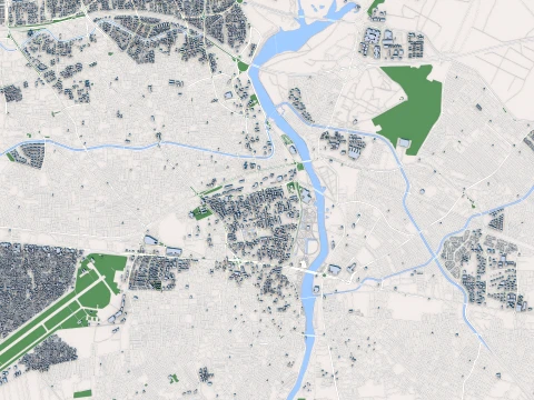 都市景観アダナ トルコの地図 3Dモデル