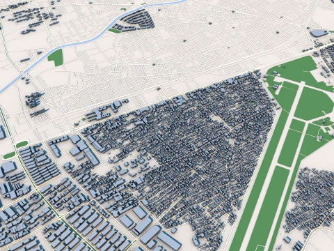 都市景観アダナ トルコの地図 3Dモデル