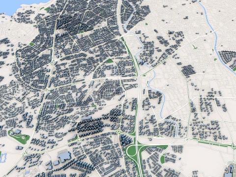 都市景観アダナ トルコの地図 3Dモデル