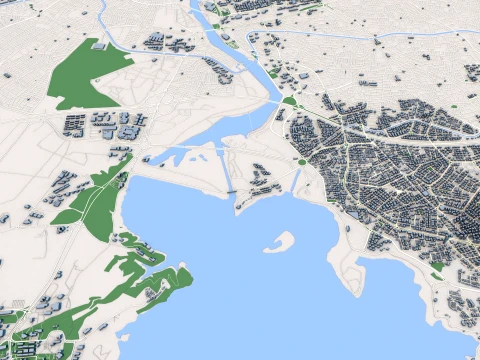 都市景観アダナ トルコの地図 3Dモデル