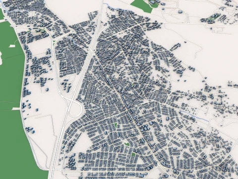 都市景観アダナ トルコの地図 3Dモデル