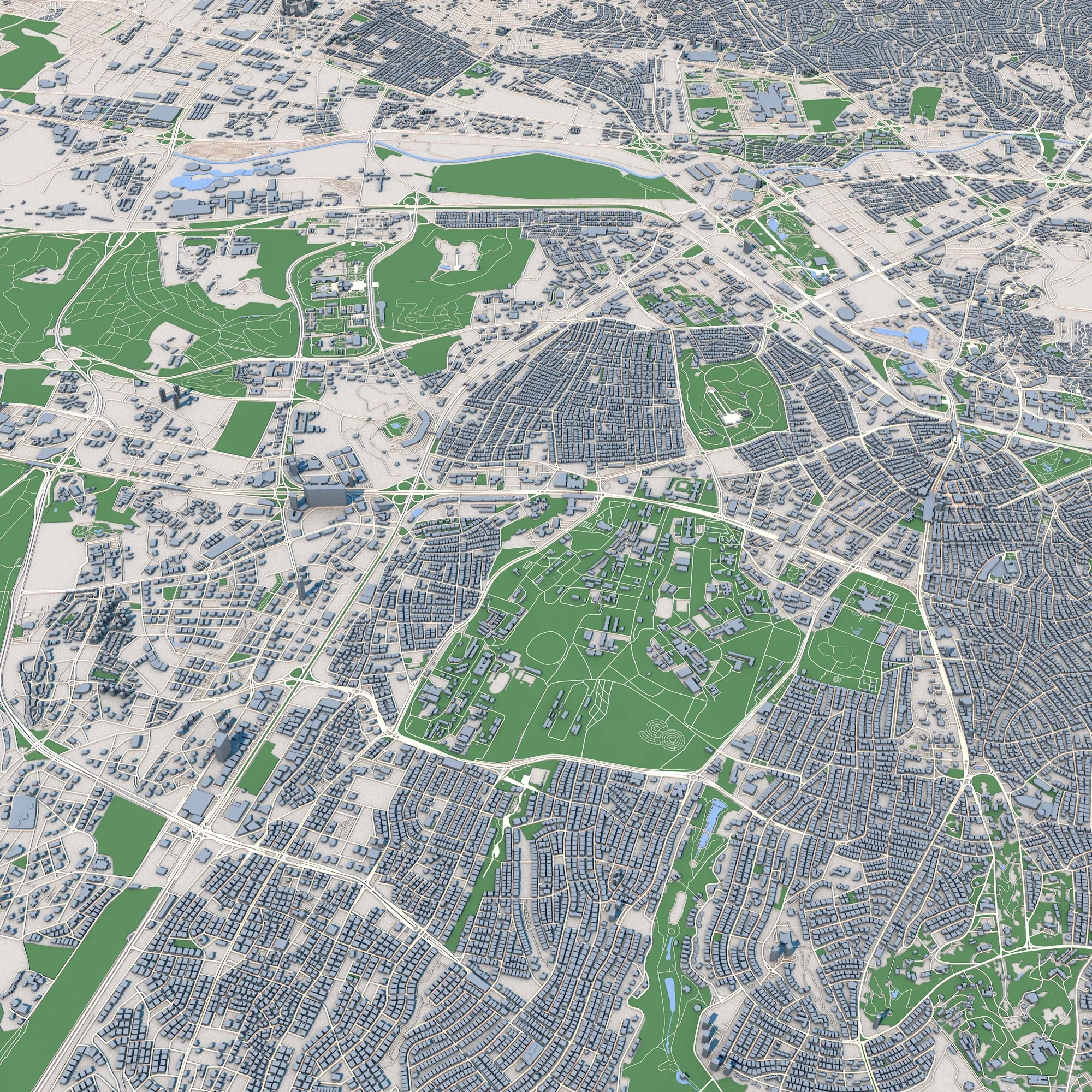 Cityscape Ankara Turkey Map 3D Model .c4d .max .obj .3ds .fbx .stl .blend 