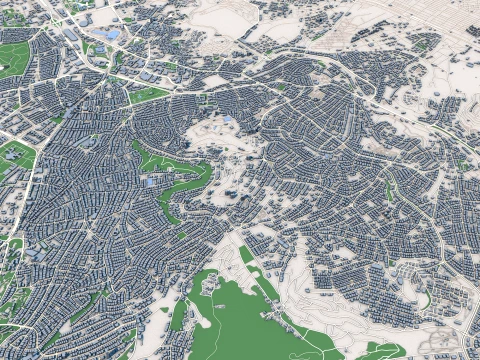 Cityscape Ankara Turkey Map 3D Model